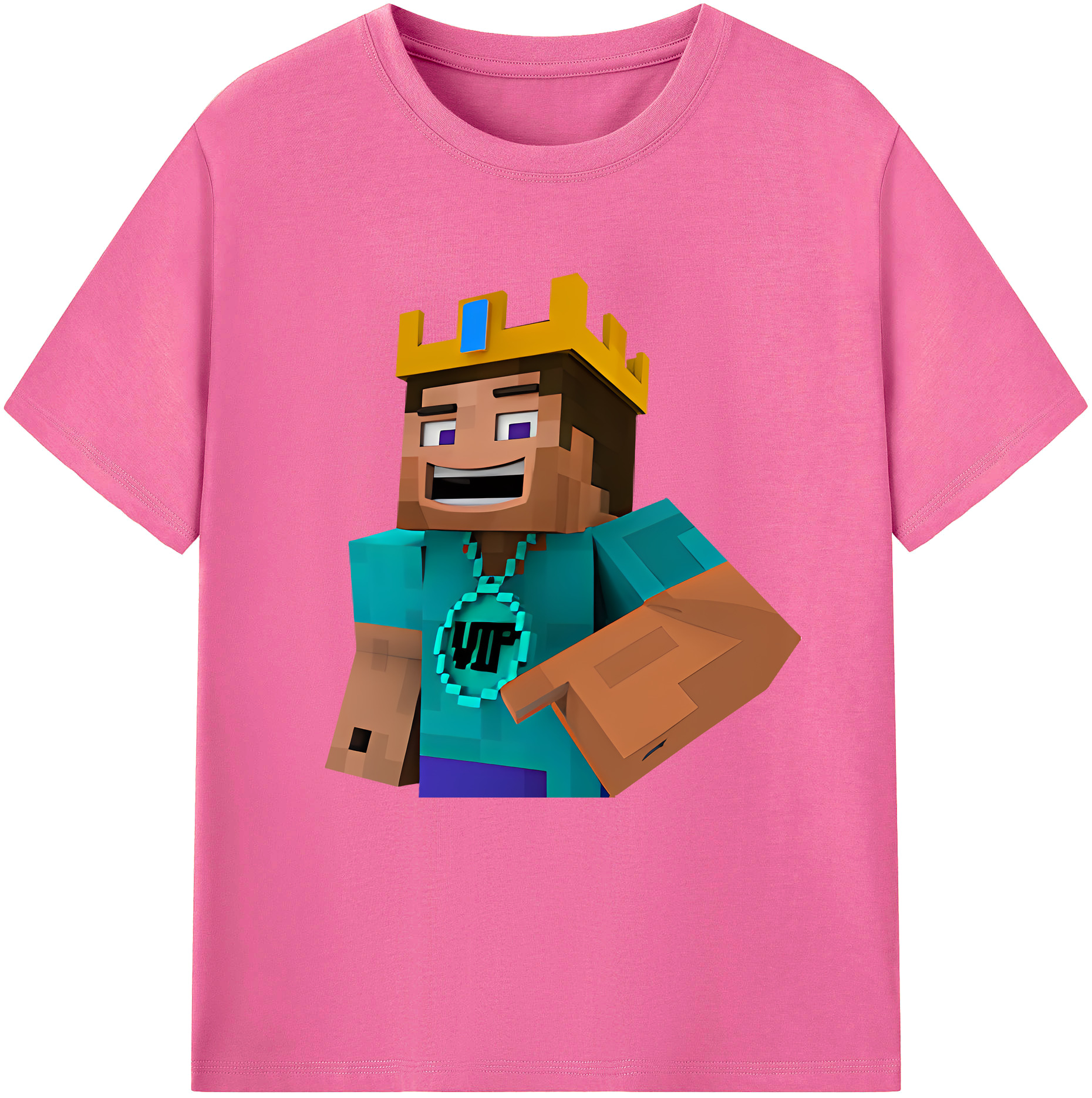 （画像用） マインクラフト ブロックの世界 Minecraft MC Block world レディースカジュアルプリントTシャツ（綿100％）
